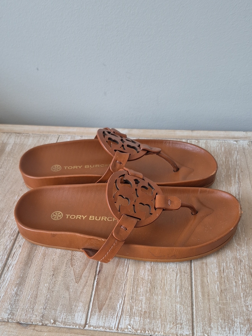 Tory Burch Cloud Miller Sandals Bourbon Miele Size 7 - Picture 2 of 12